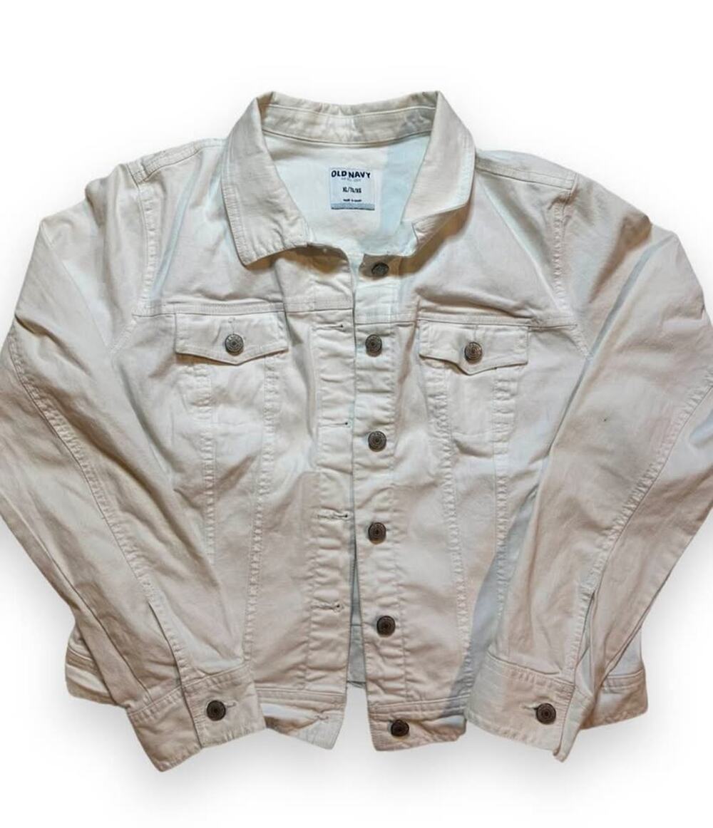 Women's Old Navy White Denim Jacket XL